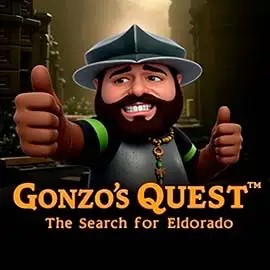 Gonzo's Quest slot logo by NetEnt at Spinstein Casino